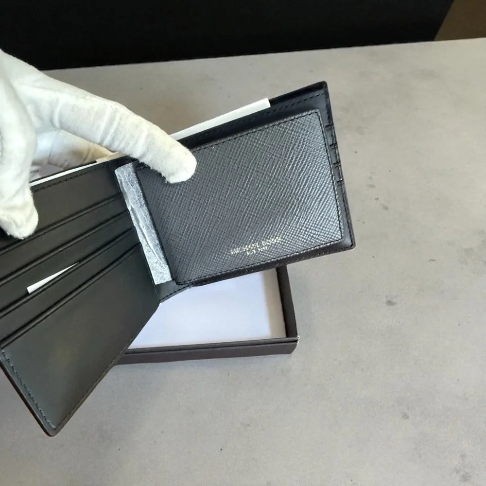 NWT Michael Kors Men’s Leather Harrison Wallet in Greyhound! New in Box! - Picture 3 of 5